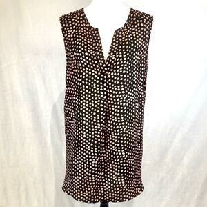 H&M black and pink dot V-neck shirt shift dress size 12